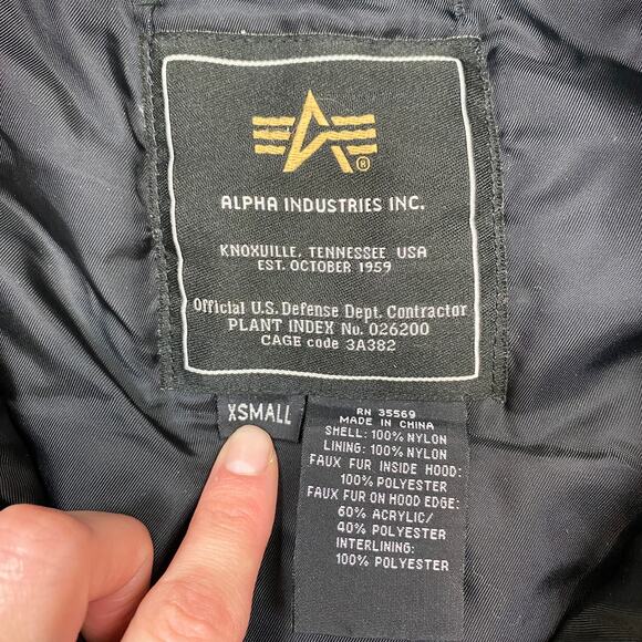 Alpha Industries Parka Extreme Cold Weather Type N-3B Jacket Men's XS - Picture 4 of 8